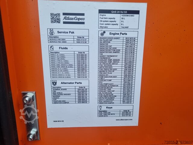 Generator Set Atlas Copco Qas 20