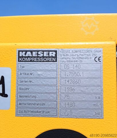 Screw compressor, S009601 Kaeser DS 140
