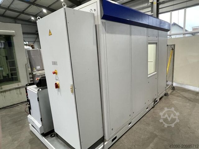 Flexible milling cell with 6-axis ABB industrial robot; robotic milling system with 2 workstations,  ABB - CARAT IRC5 / IRB 2400/16 M2004