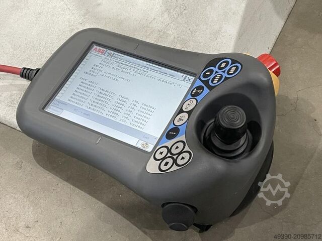 Flexible milling cell with 6-axis ABB industrial robot; robotic milling system with 2 workstations,  ABB - CARAT IRC5 / IRB 2400/16 M2004