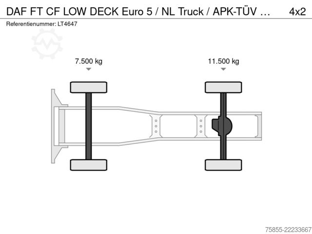 Volume tractor DAF FT CF LOW DECK Euro 5 / NL Truck / APK-TÜV 05-2027