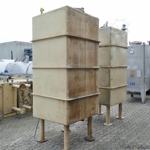 2500 liter rectangular tank made of V2A stainless steel  9528