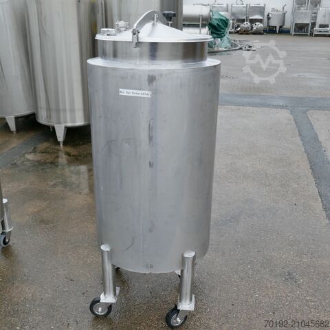 300 Liter fahrbarer Behälter aus V2A  9502