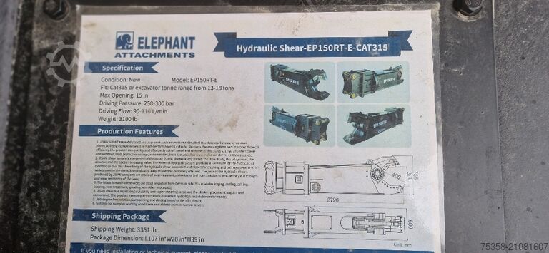 Schrottschere für Bagger ab 20 to.,  
