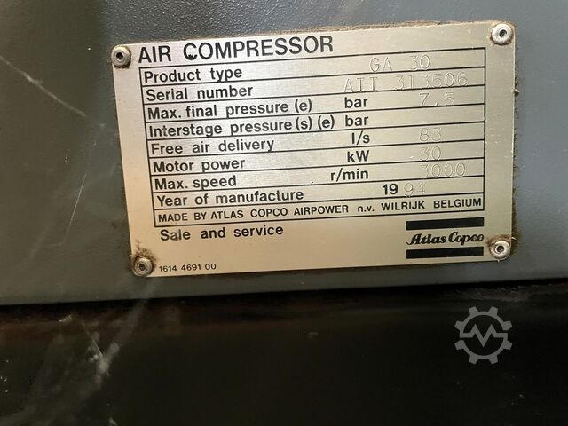 Schraubenkompressor ATLAS COPCO GA 30