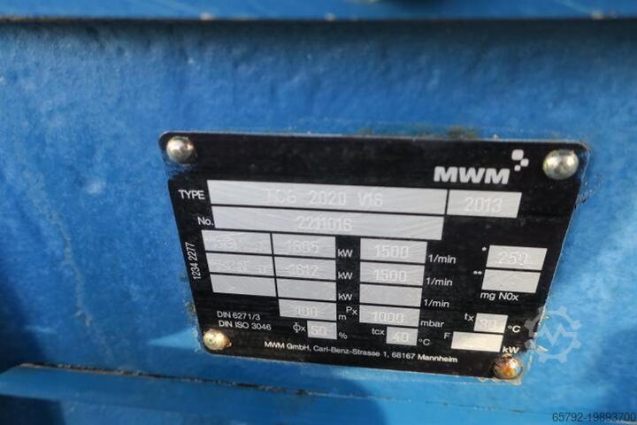 2013 MWM TCG2020V16 - 1560 KWe MWM TCG2020V16