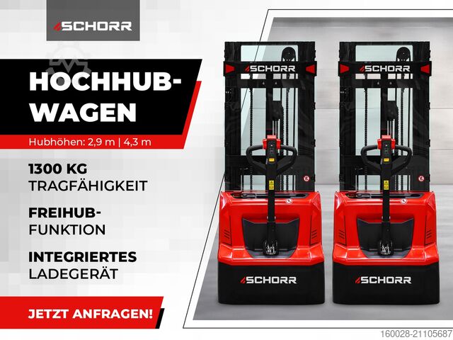 Hochhubwagen SCHORR Pro+ 1,3t 2,9m/4,3m Freihub