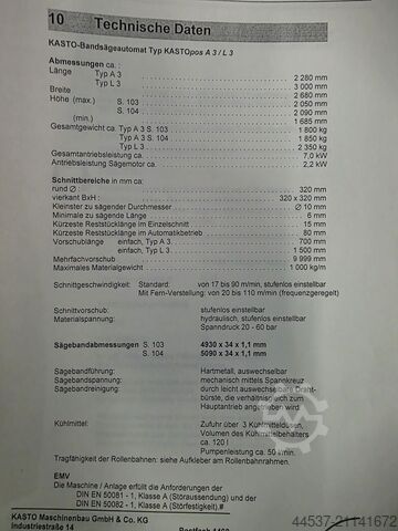 Bandsäge KASTO pos A3