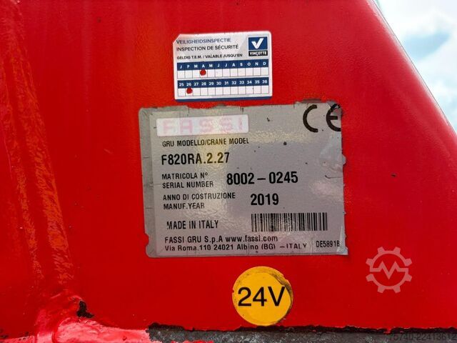 Crane DAF CF530 + FASSI F 820 RA 6X EXT.  +  JIB 6X EXT. ...