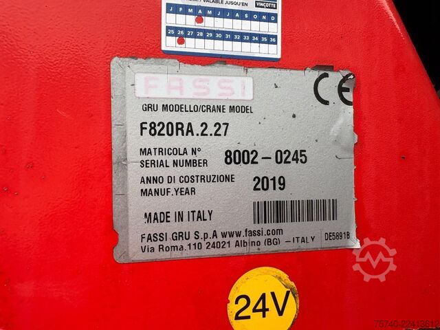 Crane DAF CF530 + FASSI F 820 RA 6X EXT.  +  JIB 6X EXT. ...