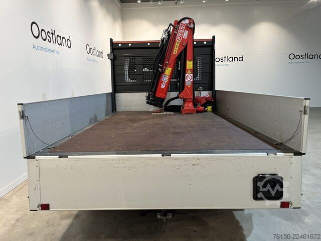Platform truck with crane Renault Master 2.3 dCi 145 PK L3 DC Dubbel Cabine Open ...