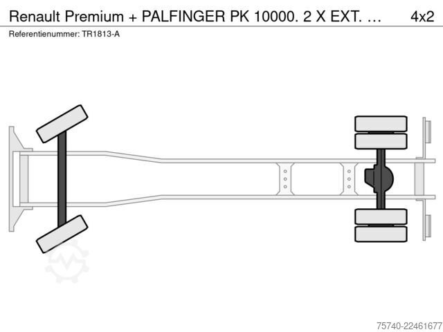 3-way tipper Renault Premium + PALFINGER PK 10000.  2 X EXT.  + REMO...