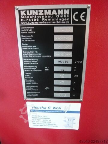 Fräsmaschine Kunzmann WF4/3