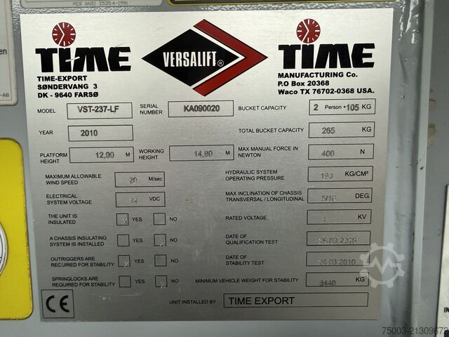 Lkw-Arbeitsbühne MAN TGL 12.180 Koffer mit Ruthmann Versalift 14.90m