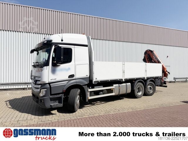 Flatbed truck Mercedes-Benz Actros 2746 L 6x2, Kran Atlas 240.2E-A4, Funk,