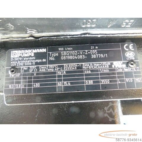 Control unit  Brinkmann Pumps SBG1102 - V-Z+095 Pumpe No.  ! -