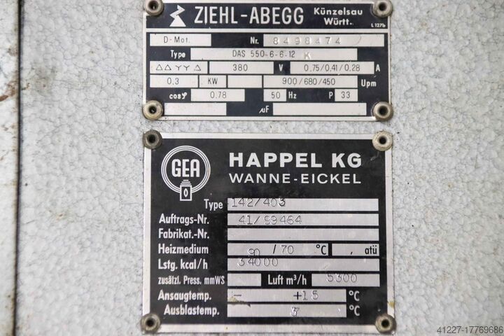Hall heating 40 kw GEA Happel 142/403