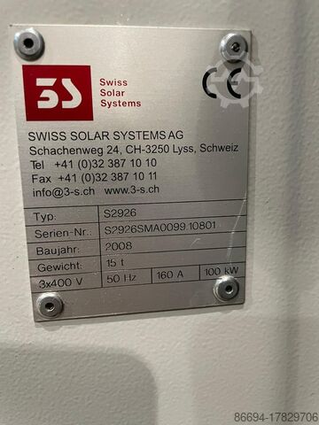 Laminator 3S Swiss Solar Systems AG S2926
