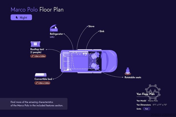 Wohnmobil Mercedes Marco Polo 2022 | Cambio automatico | Tetto a soffietto