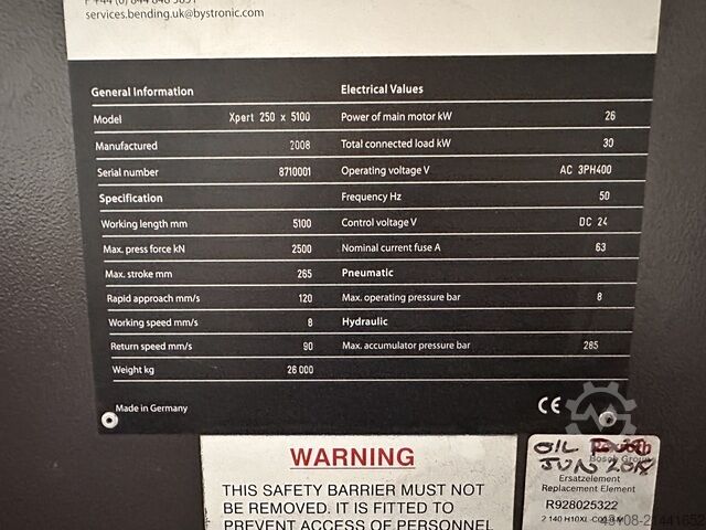 Run press Bystronic Beyeler Xpert 250