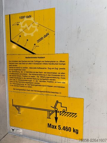 Wechselbrücke mit Pritsche & Plane Wecon Jumbo XXL Innen 3090 mm Hubdach Verzinkt
