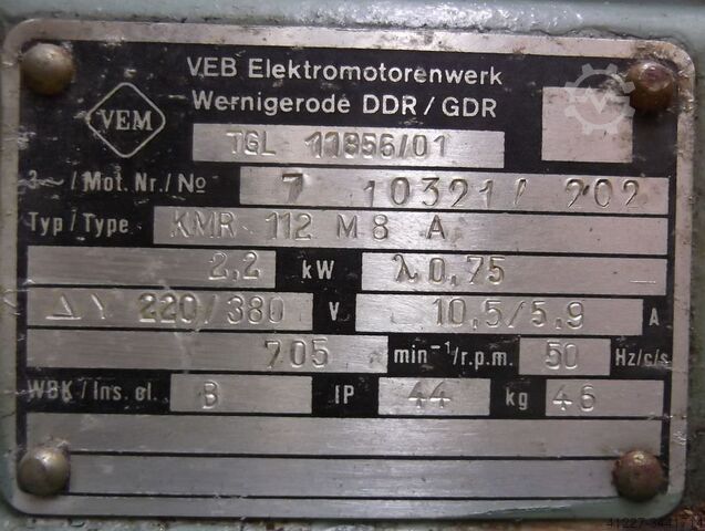 Electric motor 2.2 kW 705 rpm VEM KMR112M8A