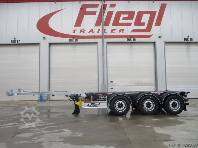 Semi-trailer containerchassis Fliegl SDS 380 Vario V2+ mit Frontausschub