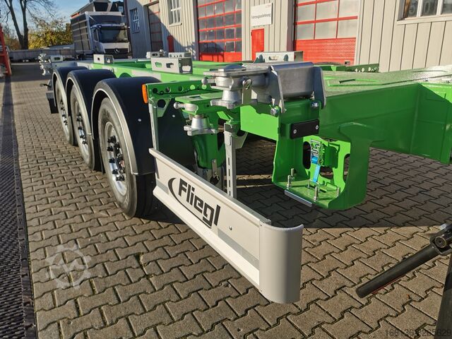 Semi-trailer containerchassis Fliegl SDS 380 Vario V2+ mit Frontausschub