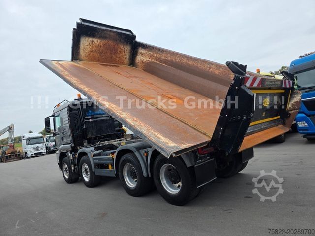 Three-sided tipper truck MAN TGS 35.480 / WECHSEL Meiller Bordm + ISO Mulde