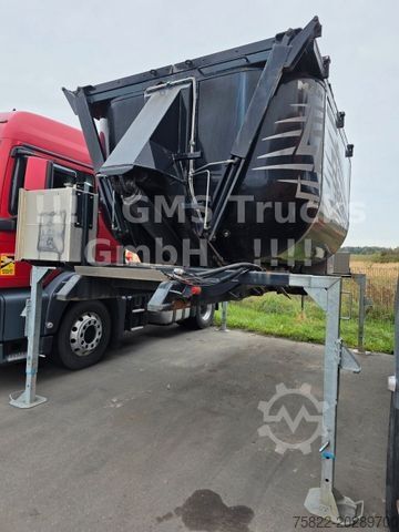 Three-sided tipper truck MAN TGS 35.480 / WECHSEL Meiller Bordm + ISO Mulde