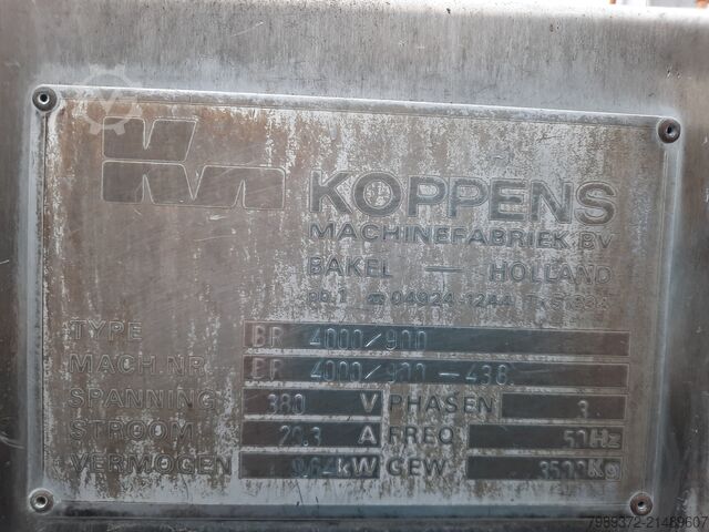 Koppens Fritteuse Typ BR4000/900 Koppens typ.BR4000/900