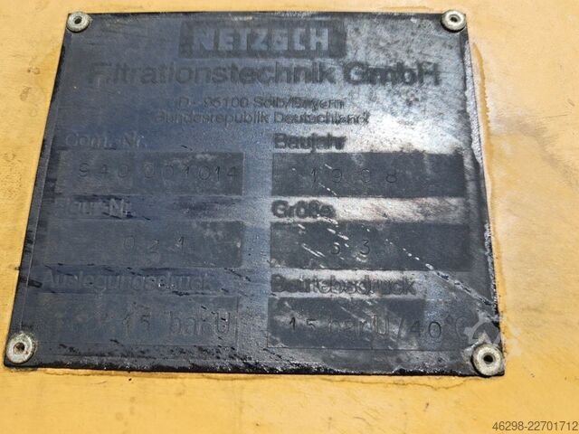Filterpresse gebraucht Netzsch 800/80