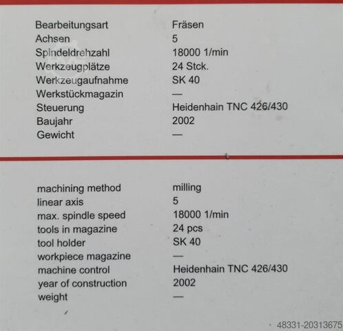 Bearbeitungszentrum - Universal DECKEL MAHO DMU 60T