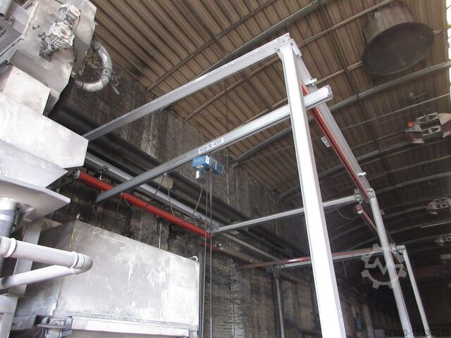 Kranhimmel Kran Hallenkran Kranbahn Demag Portalkran KBK Alu 20x4m 2x 125Kg Demag Kettenzug 2x125KG Stahlbau Stützen
