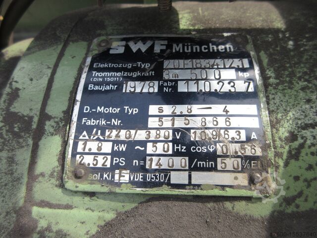 Saeulenschwenkkran Drehkran Kettenzug ABUS Kran Drehkran Schwenkkran H 5,2m Typ VS 1600Kg 1,6t L 4,7m ABUS Seilzug