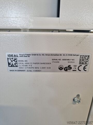 Aktenvernichter Schredder Ideal 4606 CC P-5