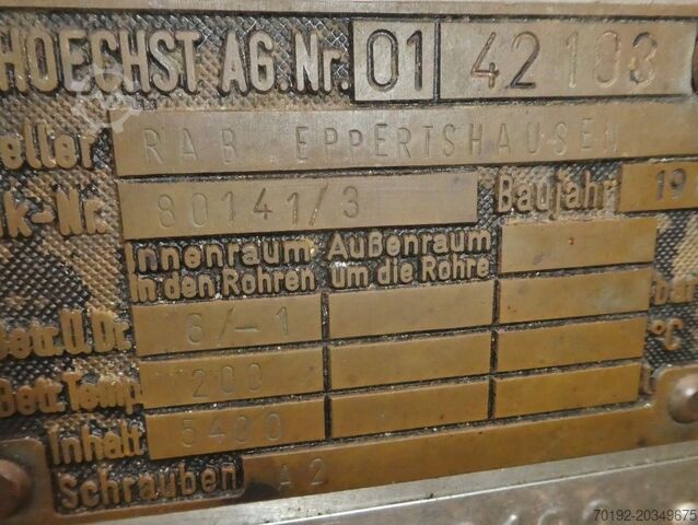 5400 liter heatable/coolable pressure vessel made of V4A with propeller agitator 8467