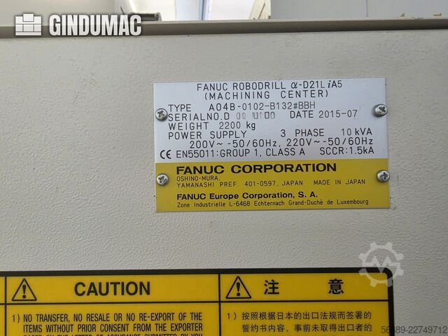 FANUC ROBODRILL alpha-D21LiA5 FANUC ROBODRILL alpha-D21LiA5