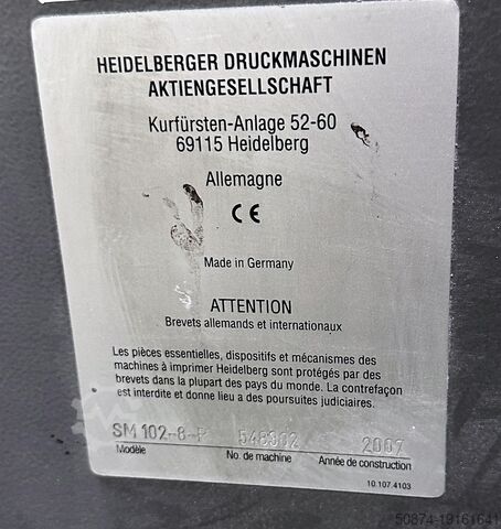 Offset printing press Heidelberg Heidelberg SM 102 – 8 P - 2007