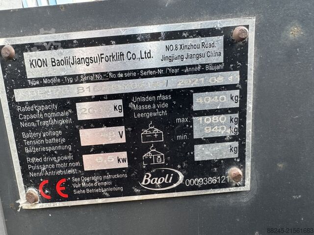 Elektrischer Triplex-Gabelstapler Baoli KBET20, Nr. VS-22733 BAOLI KBET20