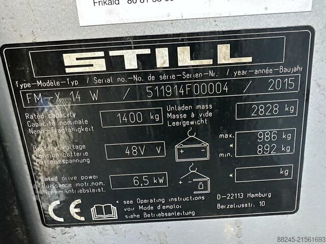 Schubmaststapler Still FMX14W mit 6500 mm Hubhöhe STILL FMX14W