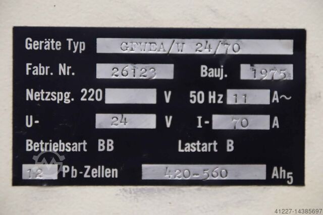 Charger for forklifts 24 V/70 A unbekannt GFWEA/W 24/70