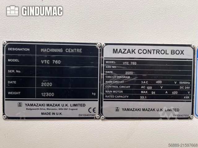Mazak VTC 760 Mazak VTC 760