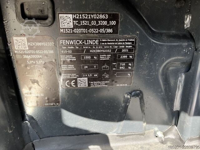 Electric 3-wheel forklift Linde E15-02