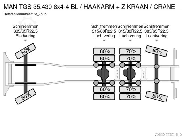 Hakenarmsystem MAN TGS 35.430 8x4-4 BL / HAAKARM + Z KRAAN / CRANE