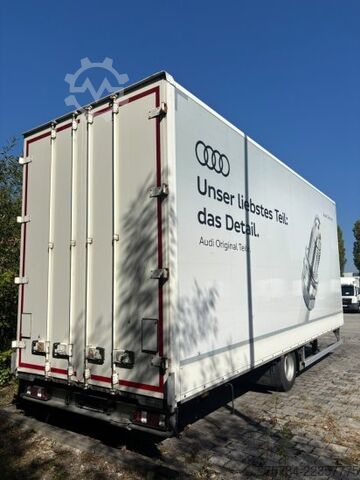Anhänger mit Pritsche & Plane ACKERMANN 1-ACHS KOFFER + SCHIEBEPLANE LINKS  10-TONNEN