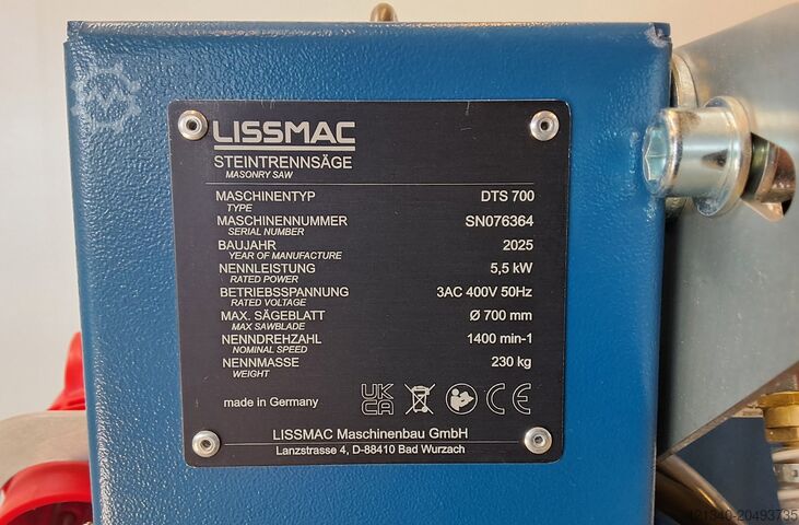 Diamond cutting saw Lissmac DTS 700