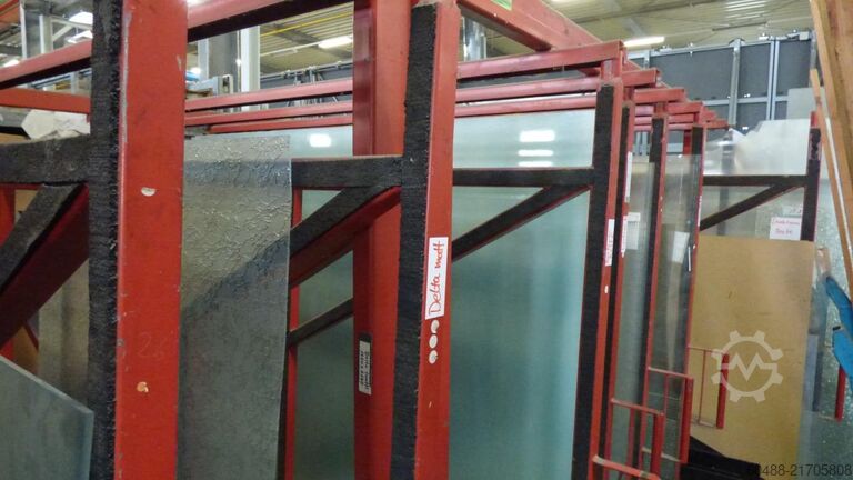 Flat glass storage rack system  