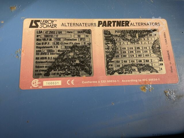 Aggregat Volvo 1242GE, 450KVA