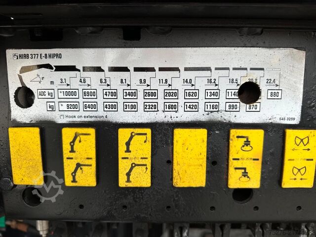 Crane truck MAN TGS 26.480 6x4 HIAB 377-8 , winch Euro 6